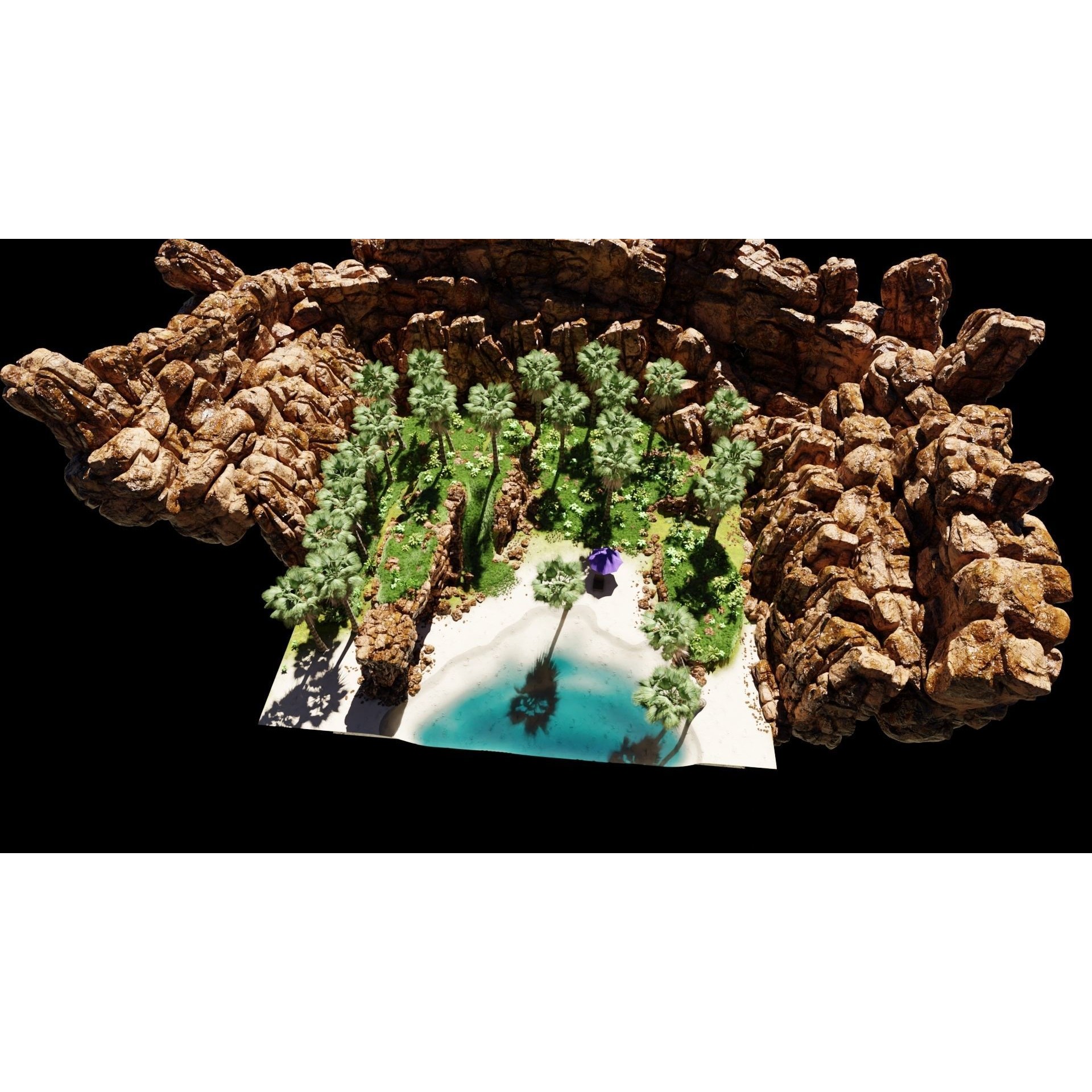 Tropical Beach Scene - Game-Ready 3D Model - View 10