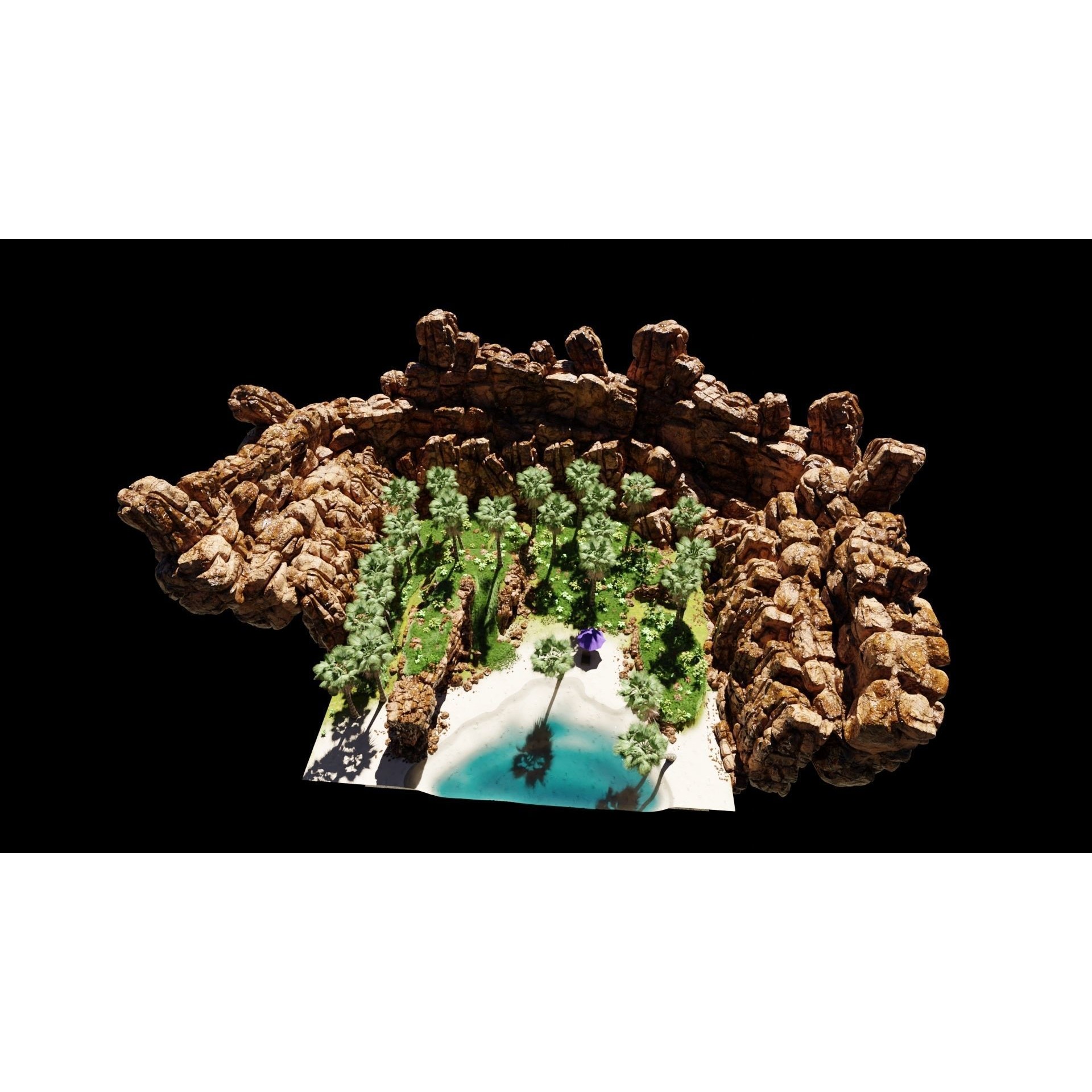 Tropical Beach Scene - Game-Ready 3D Model - View 11