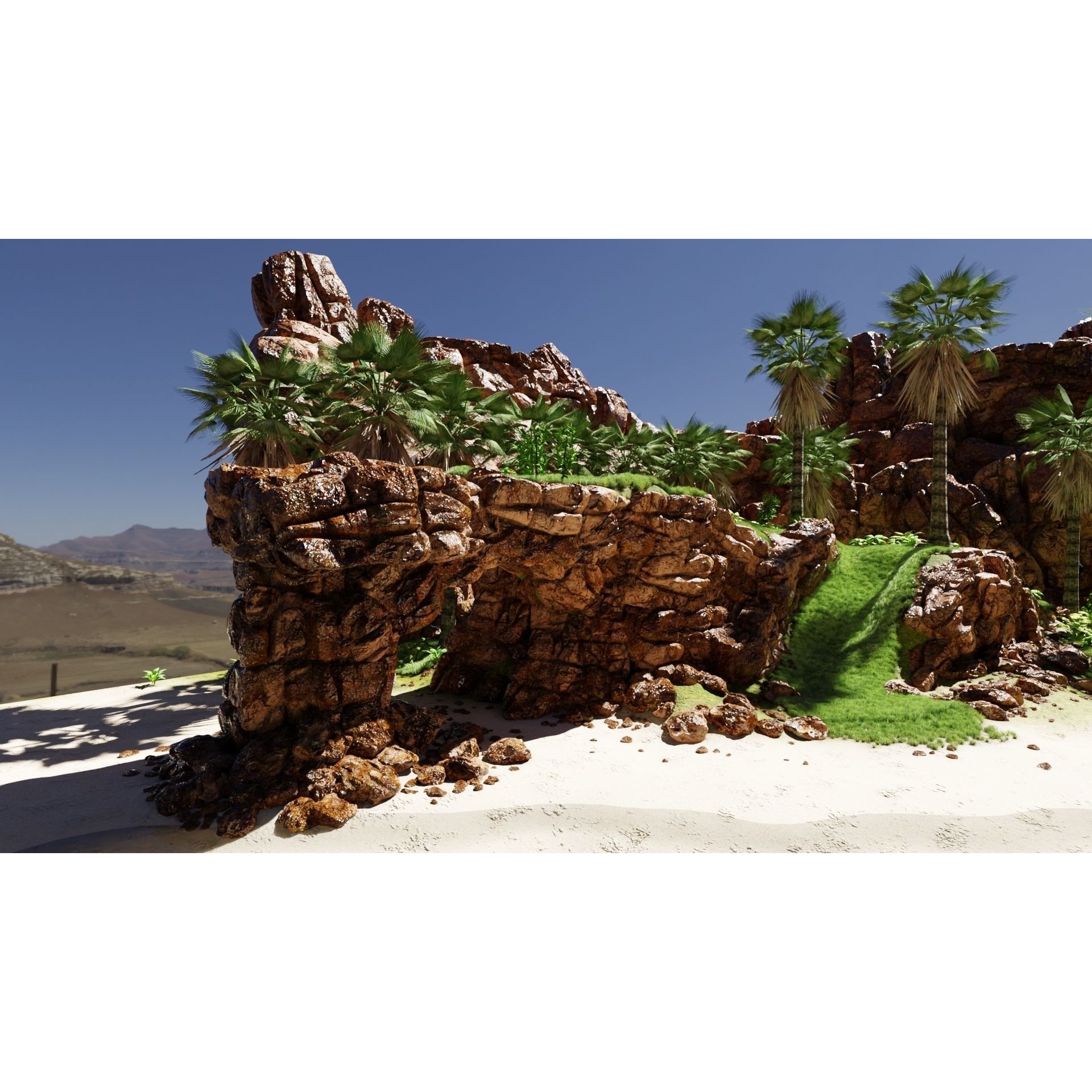 Tropical Beach Scene - Game-Ready 3D Model - View 6