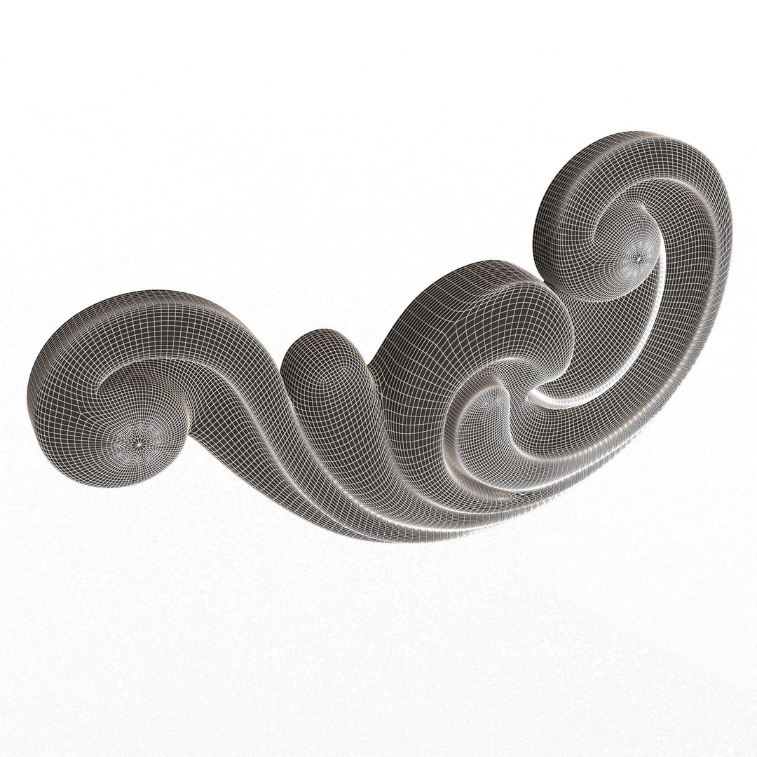 Carved Plaster Molding 3D Model – Low Poly Architectural Decoration, FBX, OBJ - View 15