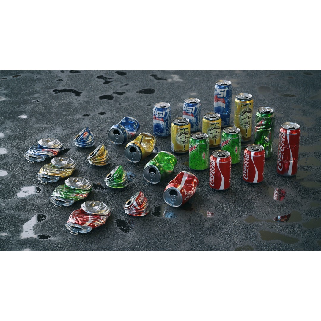 Trash Cans 3D Model – Low Poly PBR Asset Kit with 24 Types - View 3