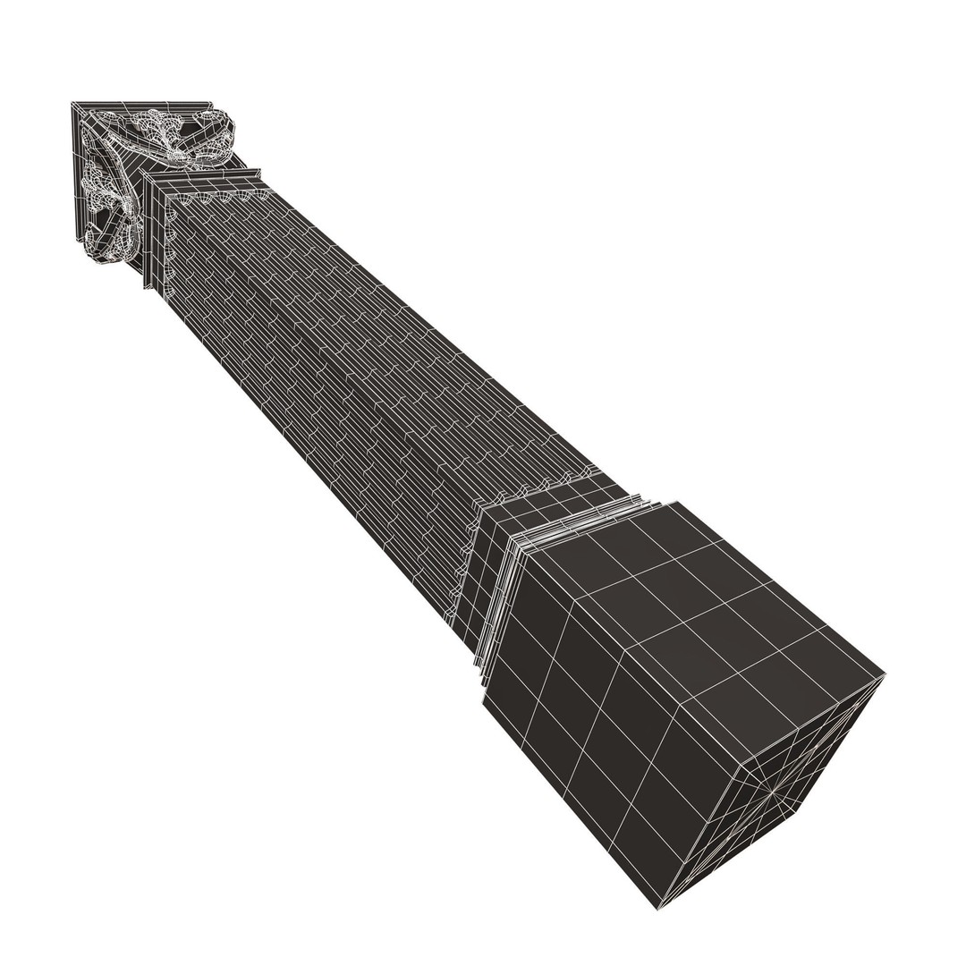 Column Capital 3D Model – Low Poly Architectural Decoration, FBX, OBJ