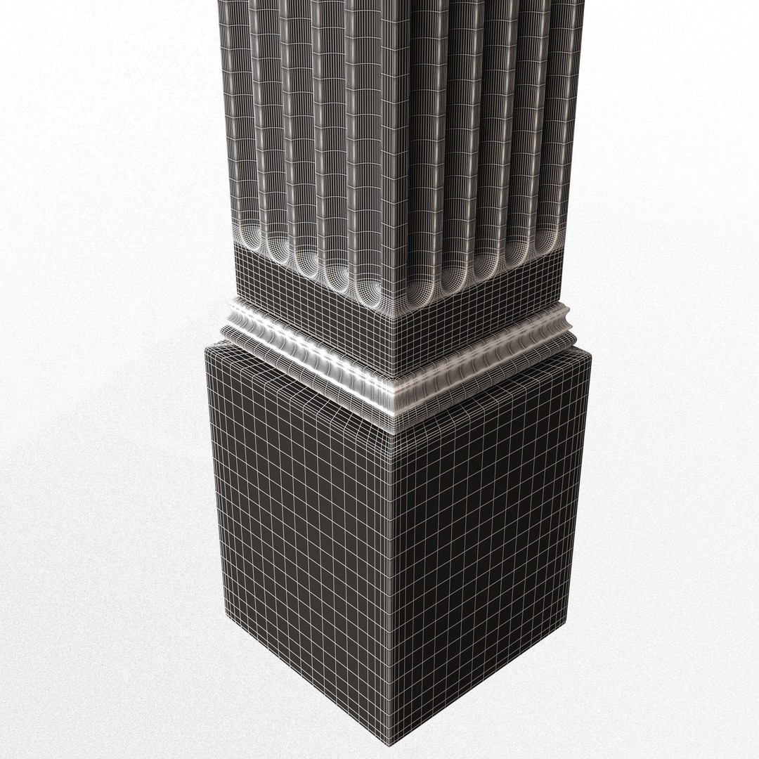 Column Capital 3D Model – Low Poly Architectural Decoration, FBX, OBJ - View 10