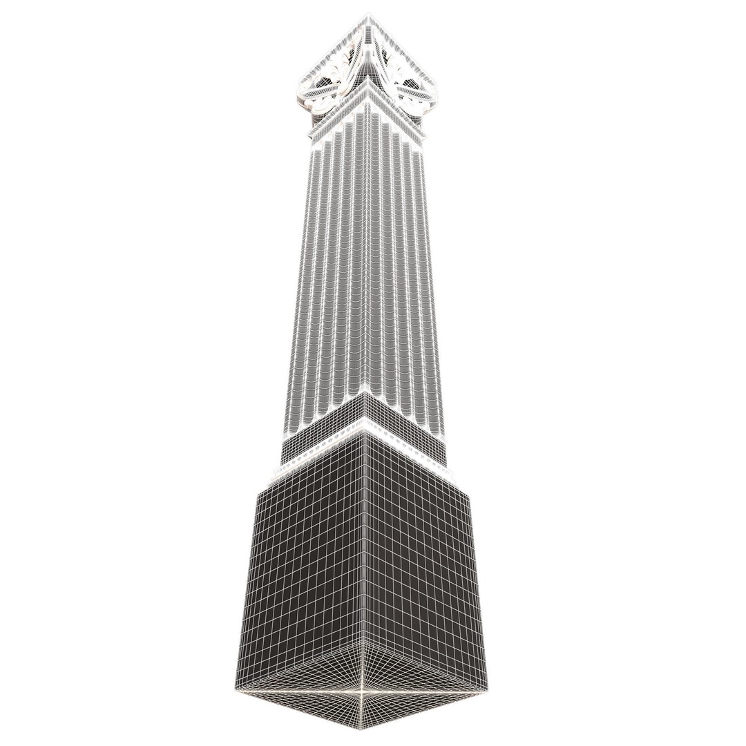 Column Capital 3D Model – Low Poly Architectural Decoration, FBX, OBJ - View 11