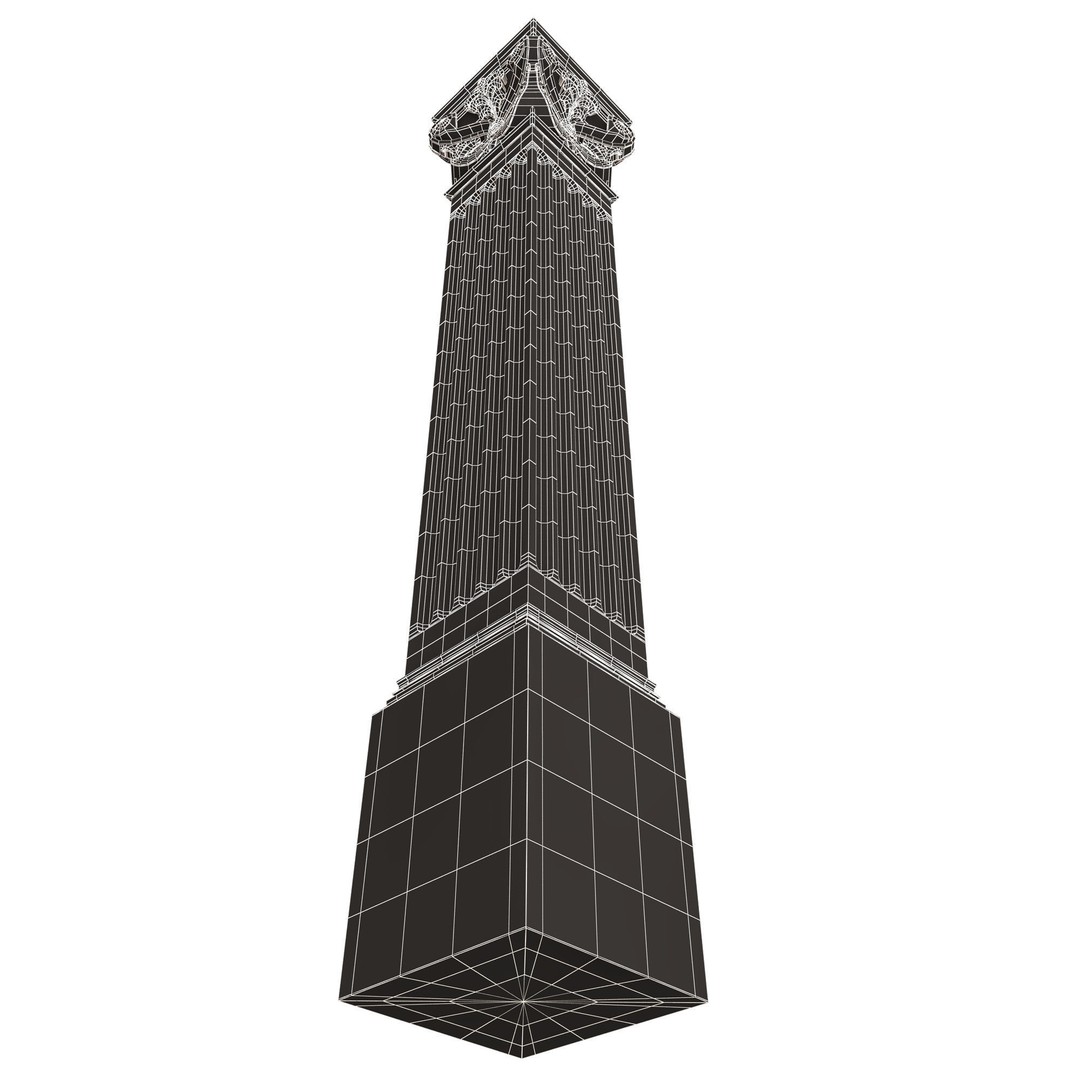 Column Capital 3D Model – Low Poly Architectural Decoration, FBX, OBJ - View 17