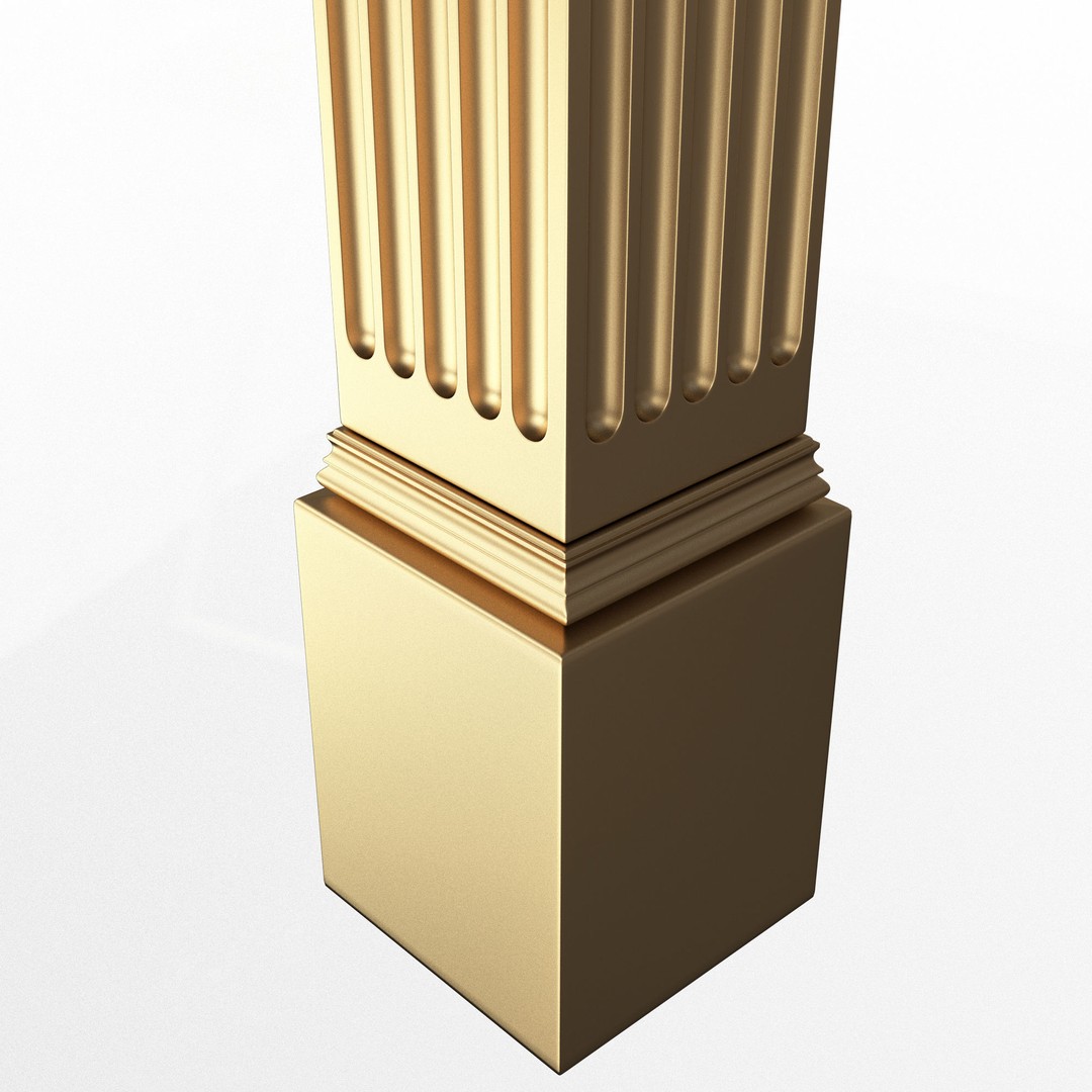 Column Capital 3D Model – Low Poly Architectural Decoration, FBX, OBJ - View 4