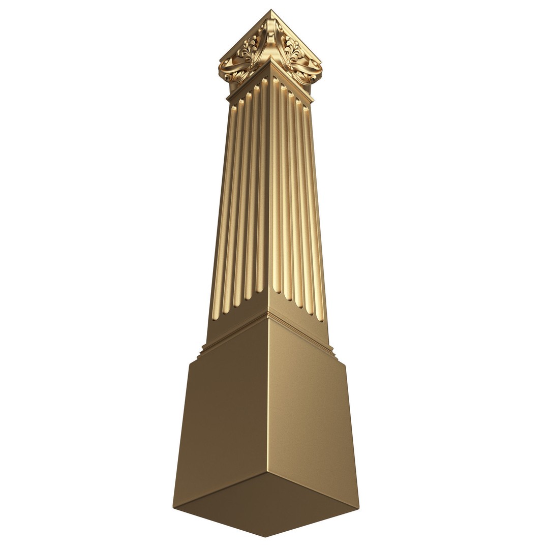 Column Capital 3D Model – Low Poly Architectural Decoration, FBX, OBJ - View 5
