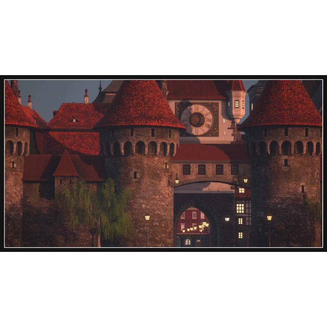 Old European Town 3D Model – Low Poly Architectural Asset, FBX/OBJ - View 16
