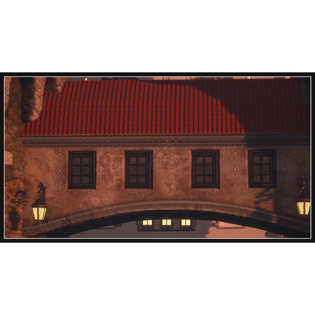 Old European Town 3D Model – Low Poly Architectural Asset, FBX/OBJ - View 18