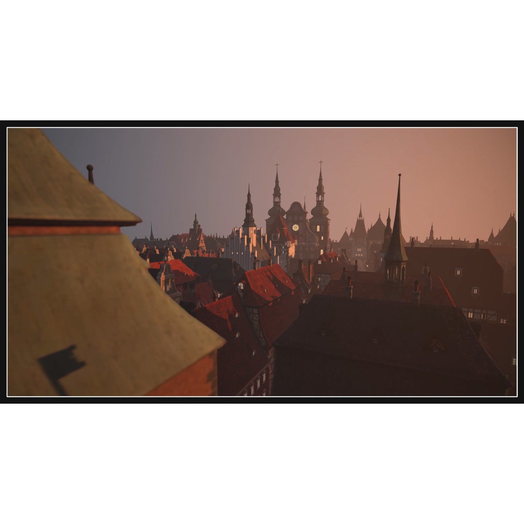 Old European Town 3D Model – Low Poly Architectural Asset, FBX/OBJ - View 19