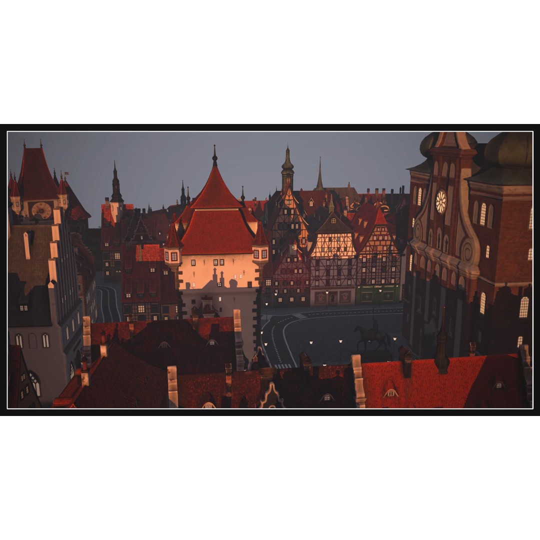 Old European Town 3D Model – Low Poly Architectural Asset, FBX/OBJ - View 21