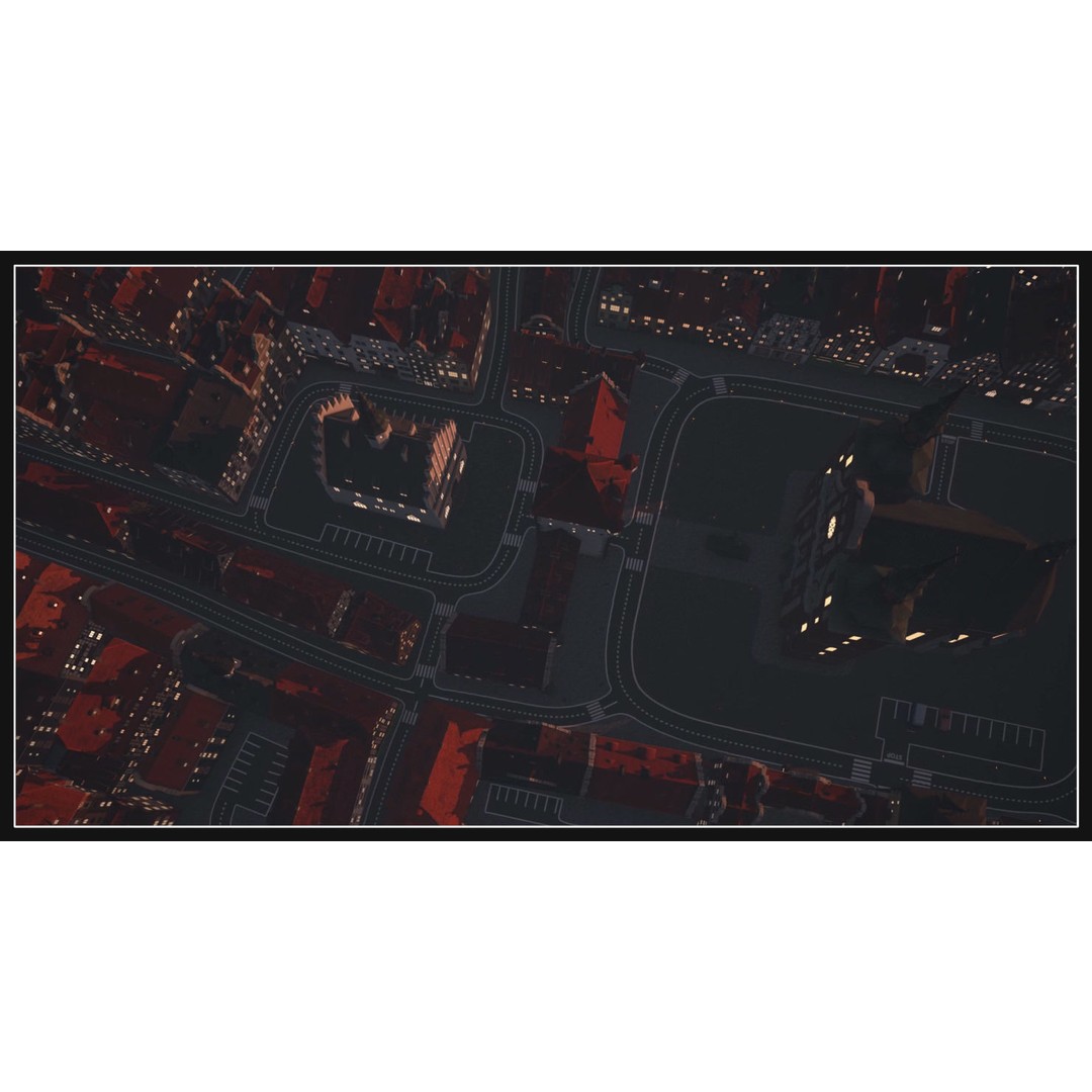 Old European Town 3D Model – Low Poly Architectural Asset, FBX/OBJ - View 22