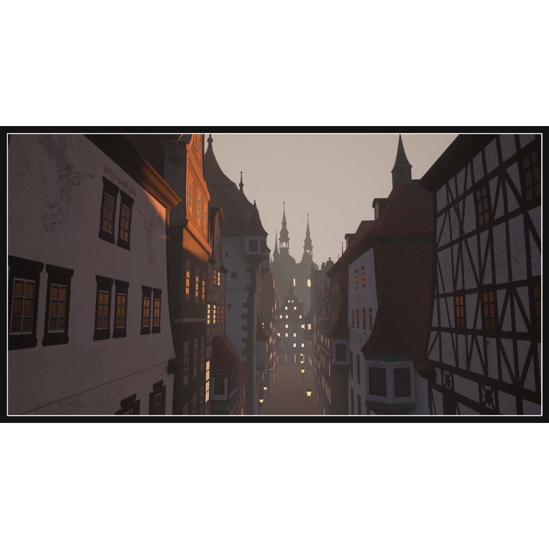 Old European Town 3D Model – Low Poly Architectural Asset, FBX/OBJ - View 26