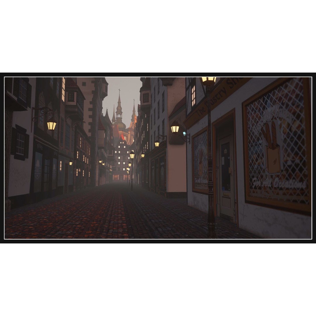 Old European Town 3D Model – Low Poly Architectural Asset, FBX/OBJ - View 30