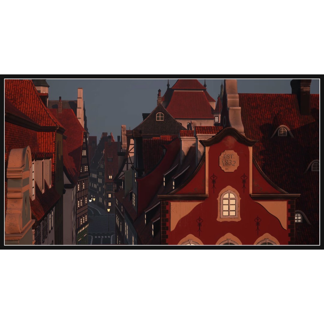 Old European Town 3D Model – Low Poly Architectural Asset, FBX/OBJ - View 35