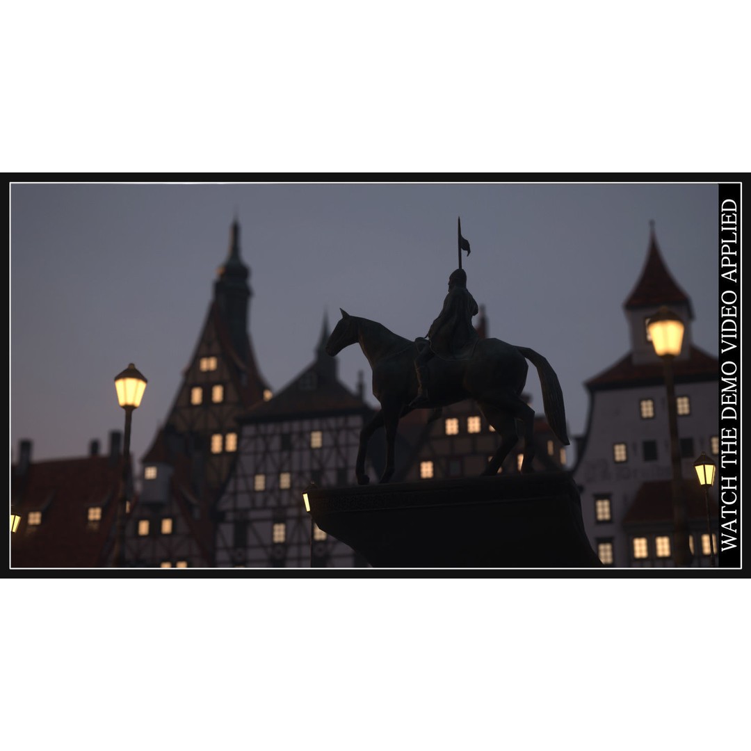 Old European Town 3D Model – Low Poly Architectural Asset, FBX/OBJ - View 40