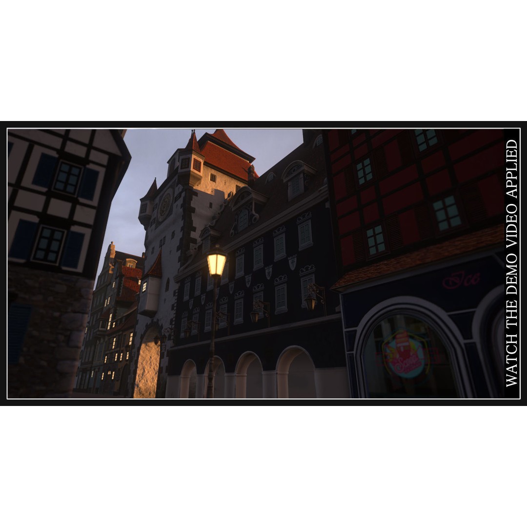 Old European Town 3D Model – Low Poly Architectural Asset, FBX/OBJ - View 42