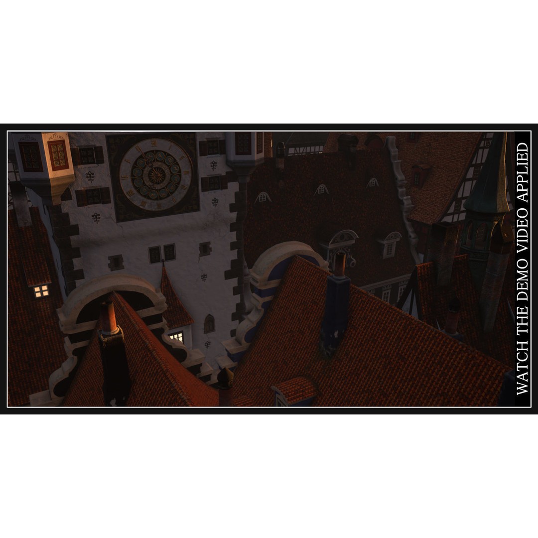 Old European Town 3D Model – Low Poly Architectural Asset, FBX/OBJ - View 43