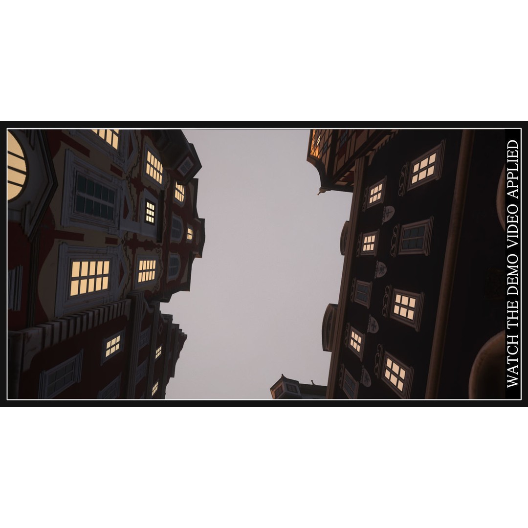 Old European Town 3D Model – Low Poly Architectural Asset, FBX/OBJ - View 45