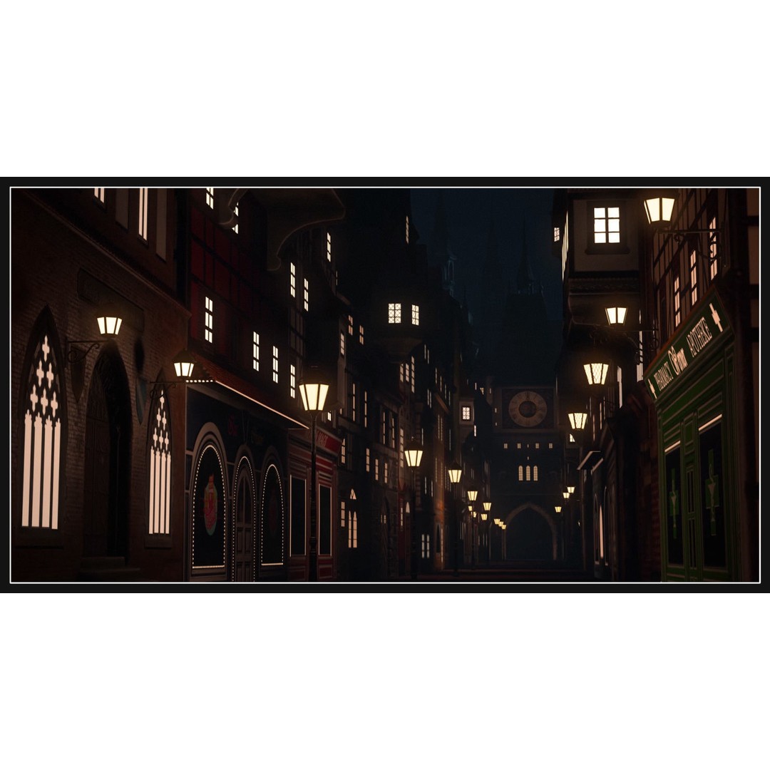 Old European Town 3D Model – Low Poly Architectural Asset, FBX/OBJ - View 49