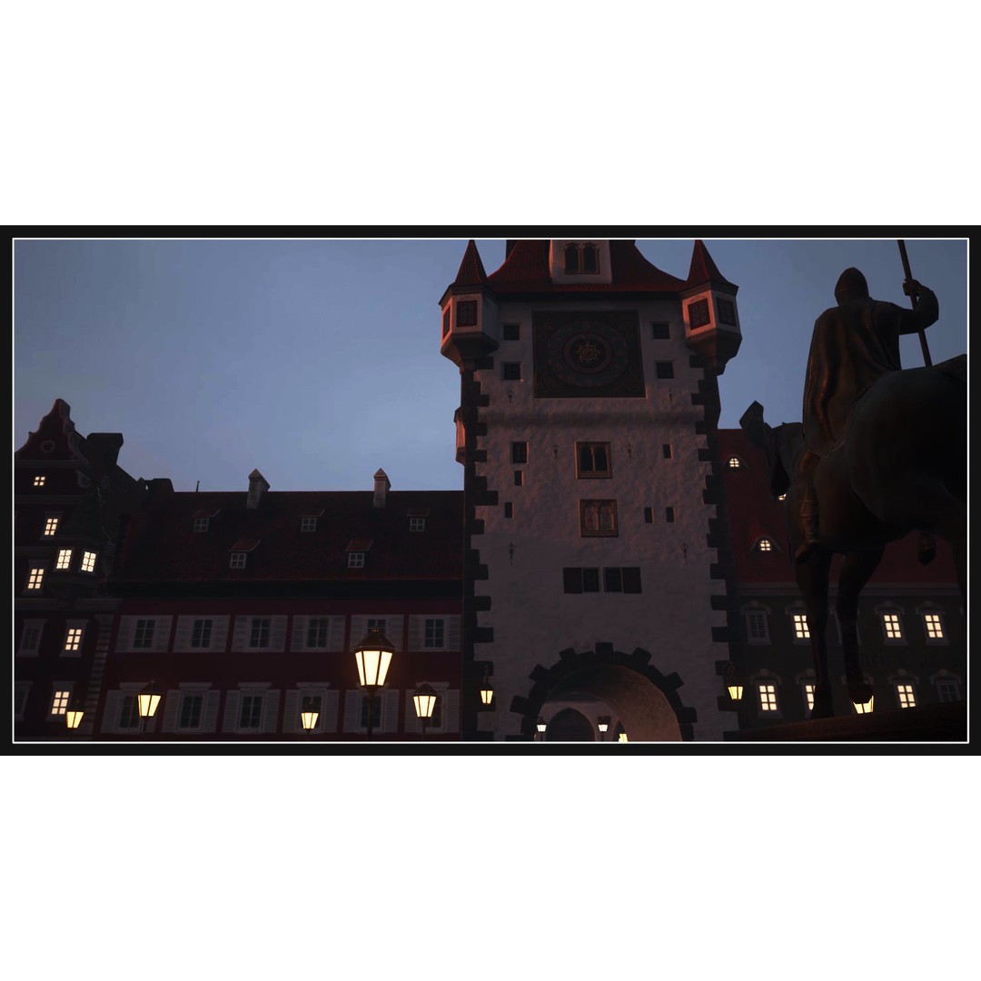Old European Town 3D Model – Low Poly Architectural Asset, FBX/OBJ - View 5