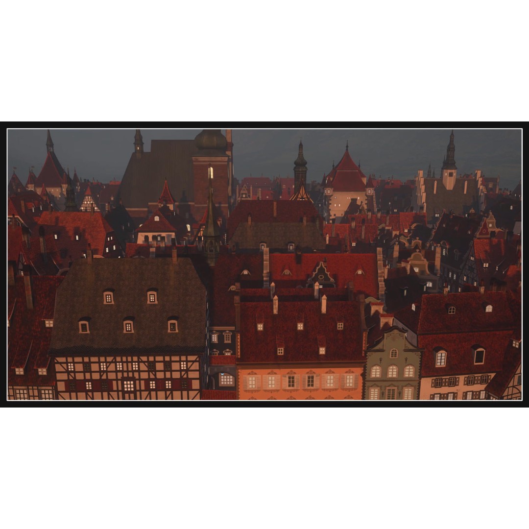 Old European Town 3D Model – Low Poly Architectural Asset, FBX/OBJ - View 6