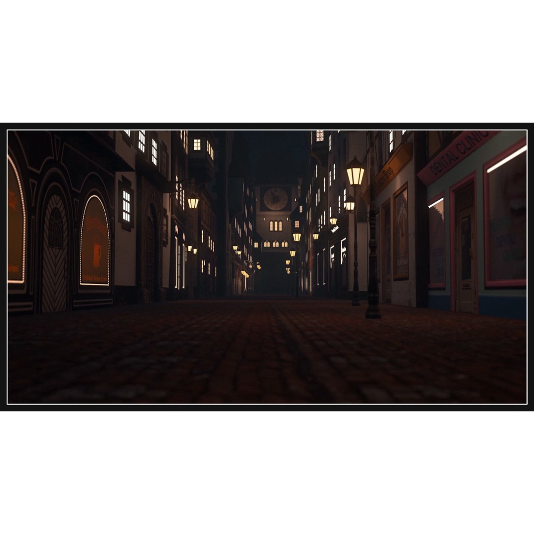 Old European Town 3D Model – Low Poly Architectural Asset, FBX/OBJ - View 65