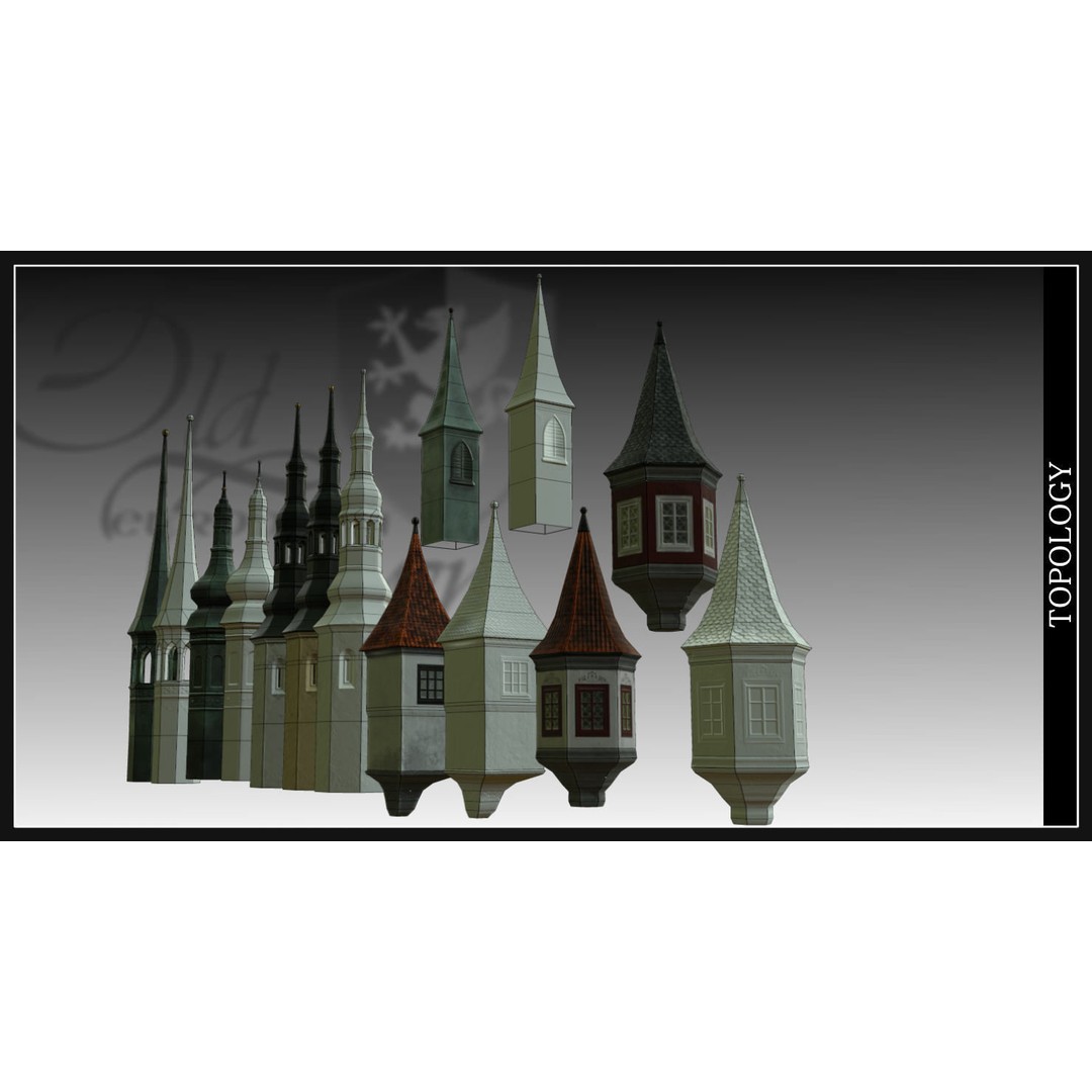Old European Town 3D Model – Low Poly Architectural Asset, FBX/OBJ - View 72