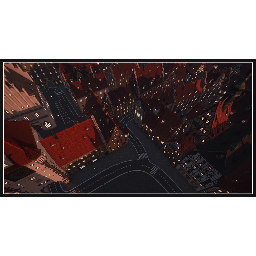 Old European Town 3D Model – Low Poly Architectural Asset, FBX/OBJ - View 9