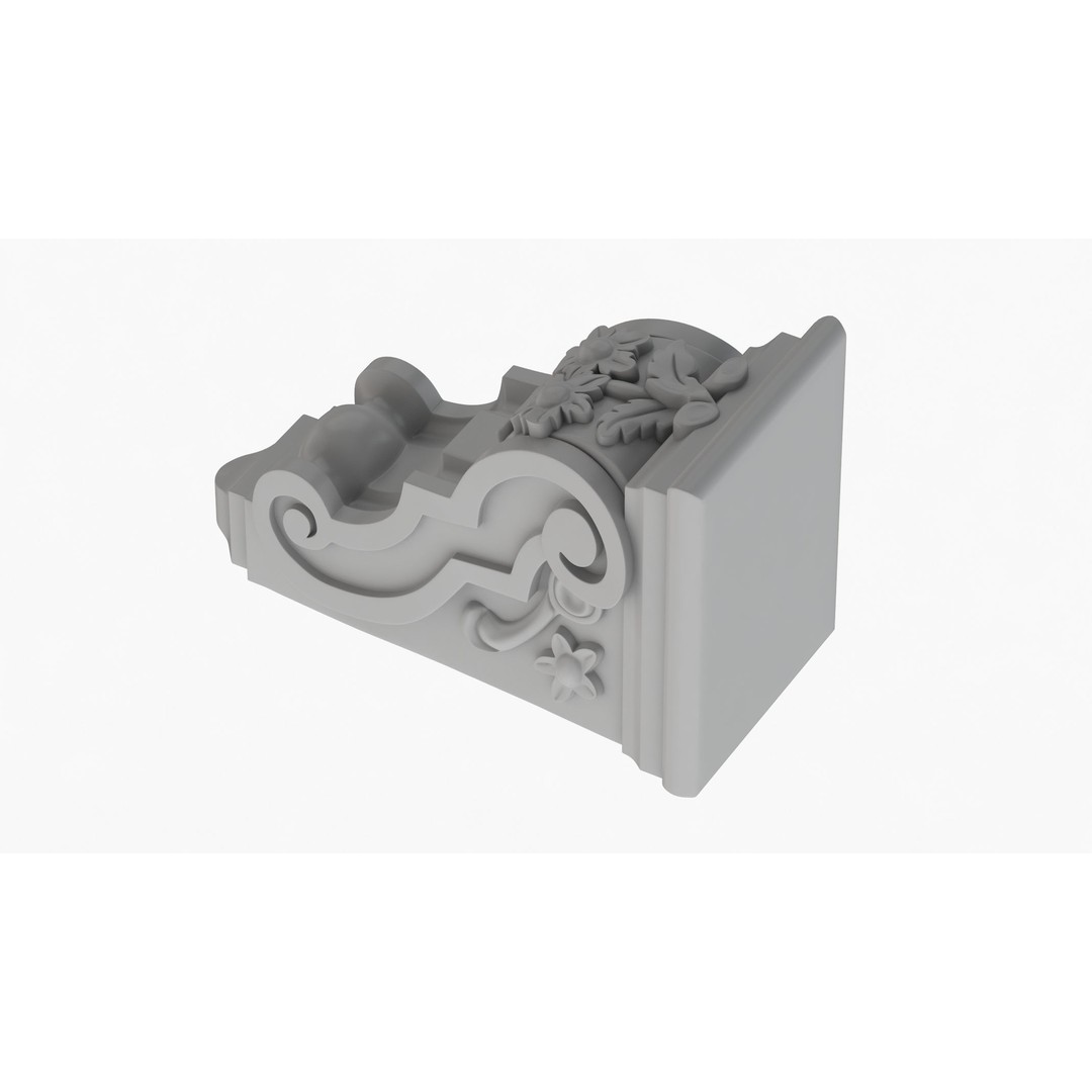 Scroll Corbel 3D Model – Classical Architectural Detail, FBX, OBJ - View 6
