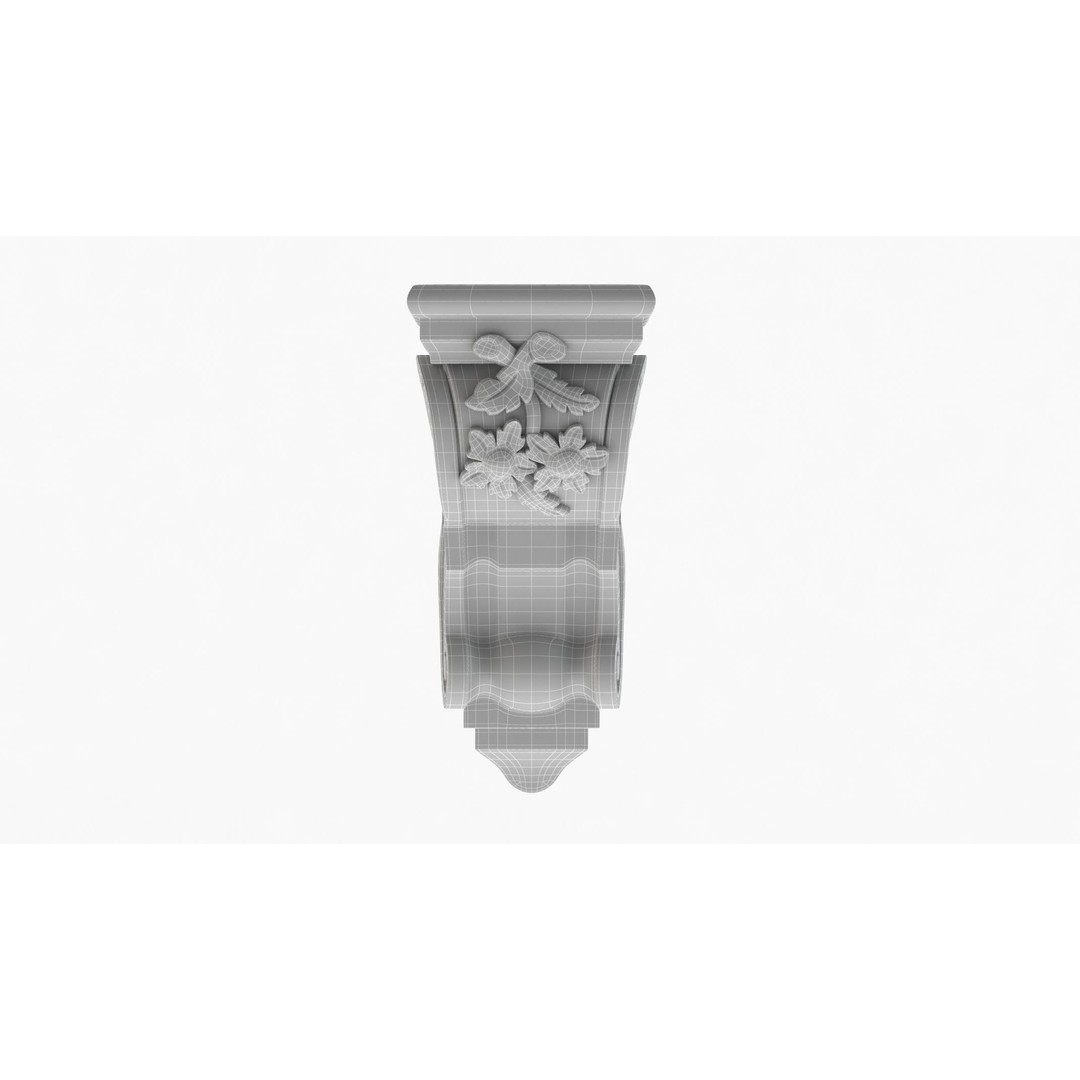 Scroll Corbel 3D Model – Classical Architectural Detail, FBX, OBJ - View 8
