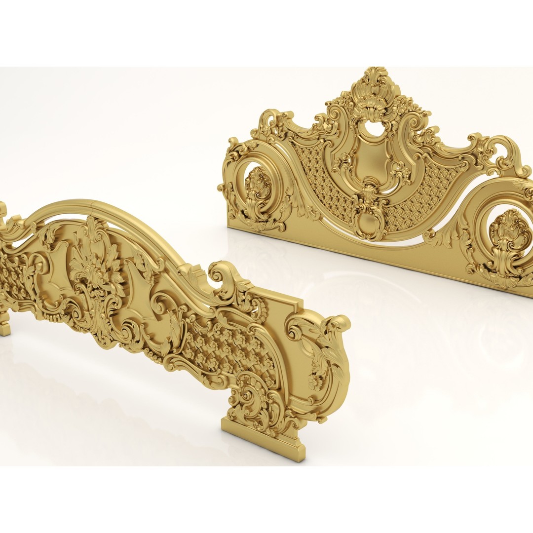 Ornamental Bed Frame 3D Model – Classic Design for CNC Production - View 11