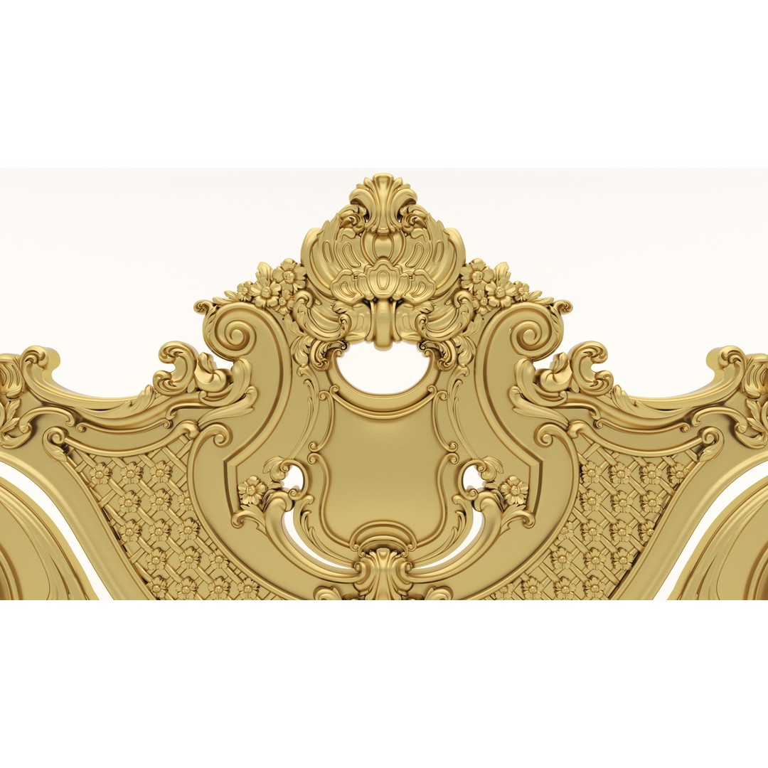 Ornamental Bed Frame 3D Model – Classic Design for CNC Production - View 12