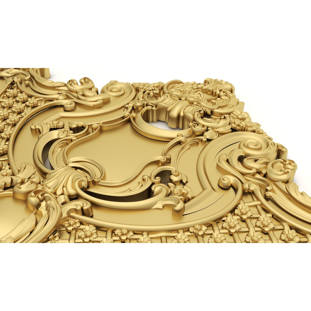 Ornamental Bed Frame 3D Model – Classic Design for CNC Production - View 15