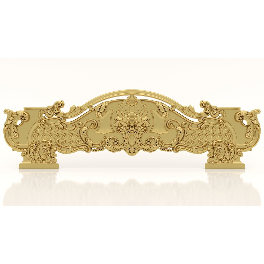 Ornamental Bed Frame 3D Model – Classic Design for CNC Production - View 16