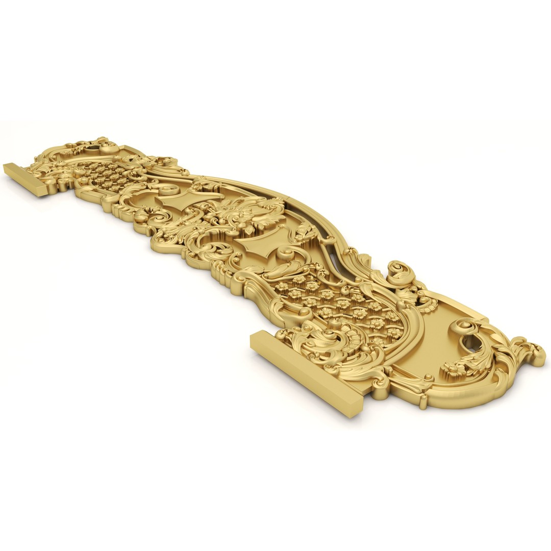 Ornamental Bed Frame 3D Model – Classic Design for CNC Production - View 17