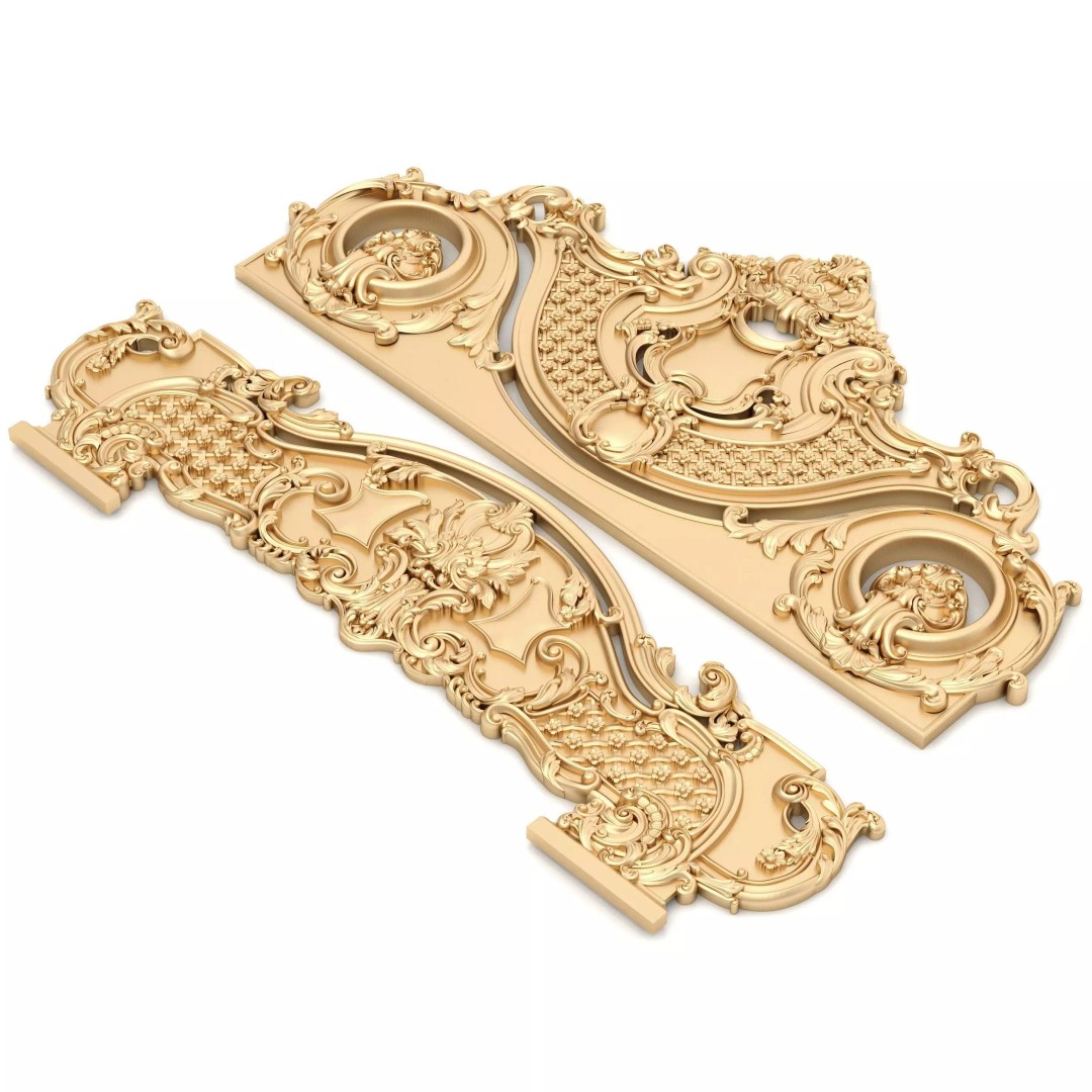 Ornamental Bed Frame 3D Model – Classic Design for CNC Production - View 2