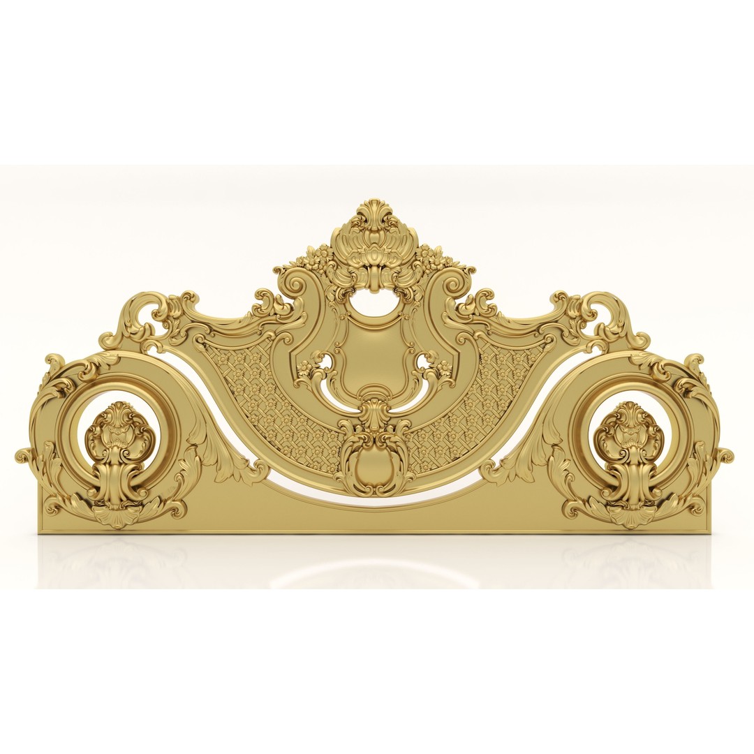 Ornamental Bed Frame 3D Model – Classic Design for CNC Production - View 3