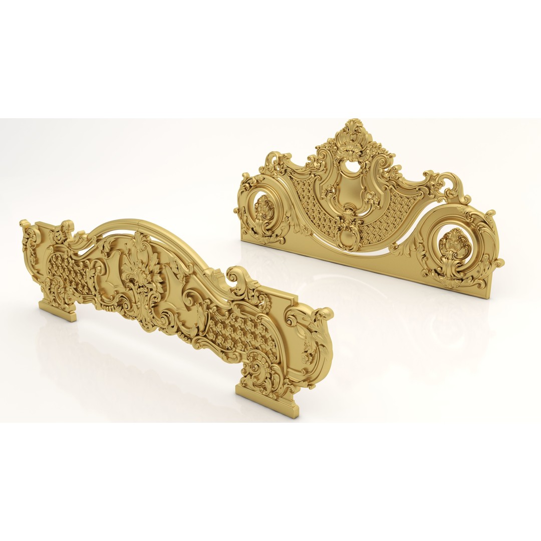 Ornamental Bed Frame 3D Model – Classic Design for CNC Production - View 5