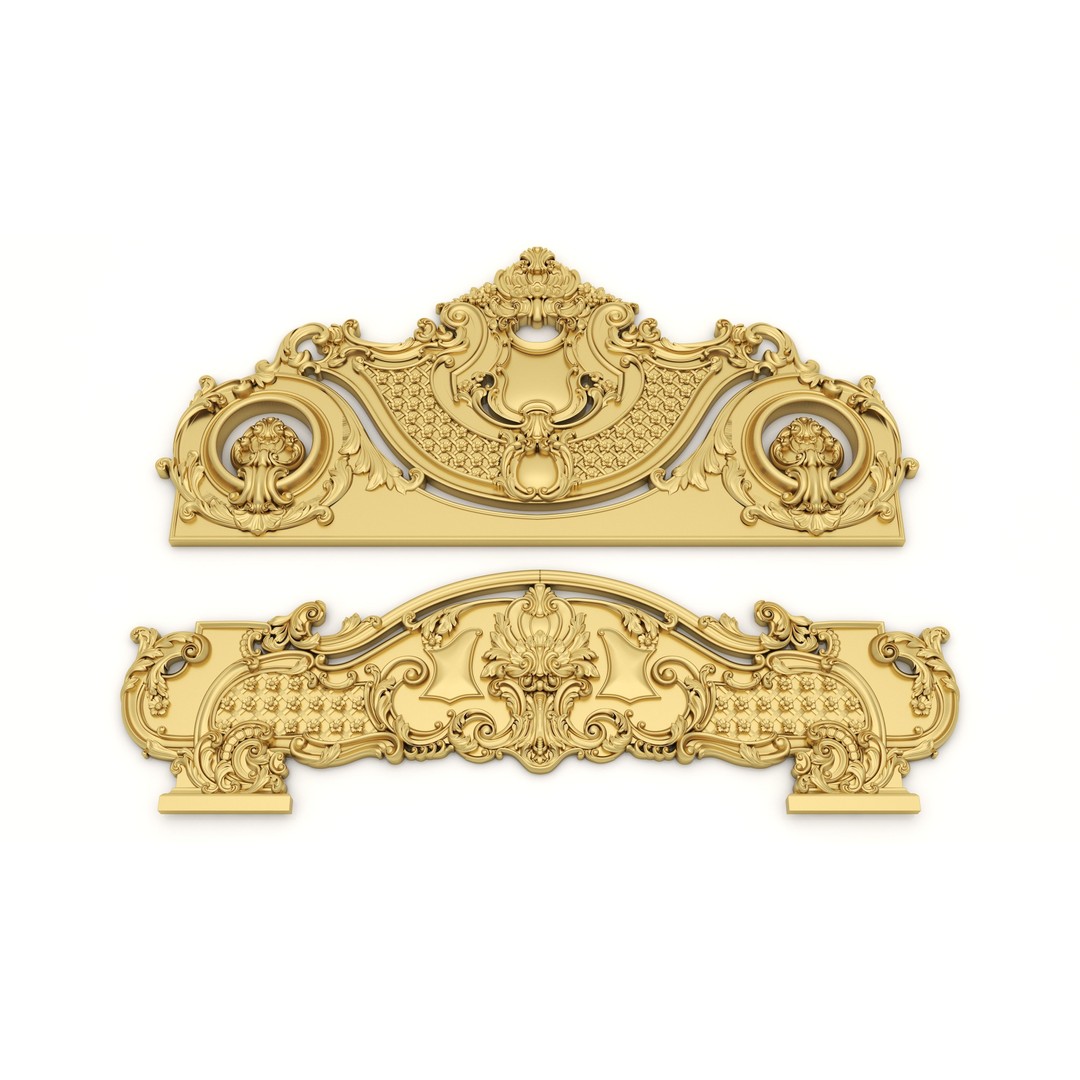 Ornamental Bed Frame 3D Model – Classic Design for CNC Production - View 6