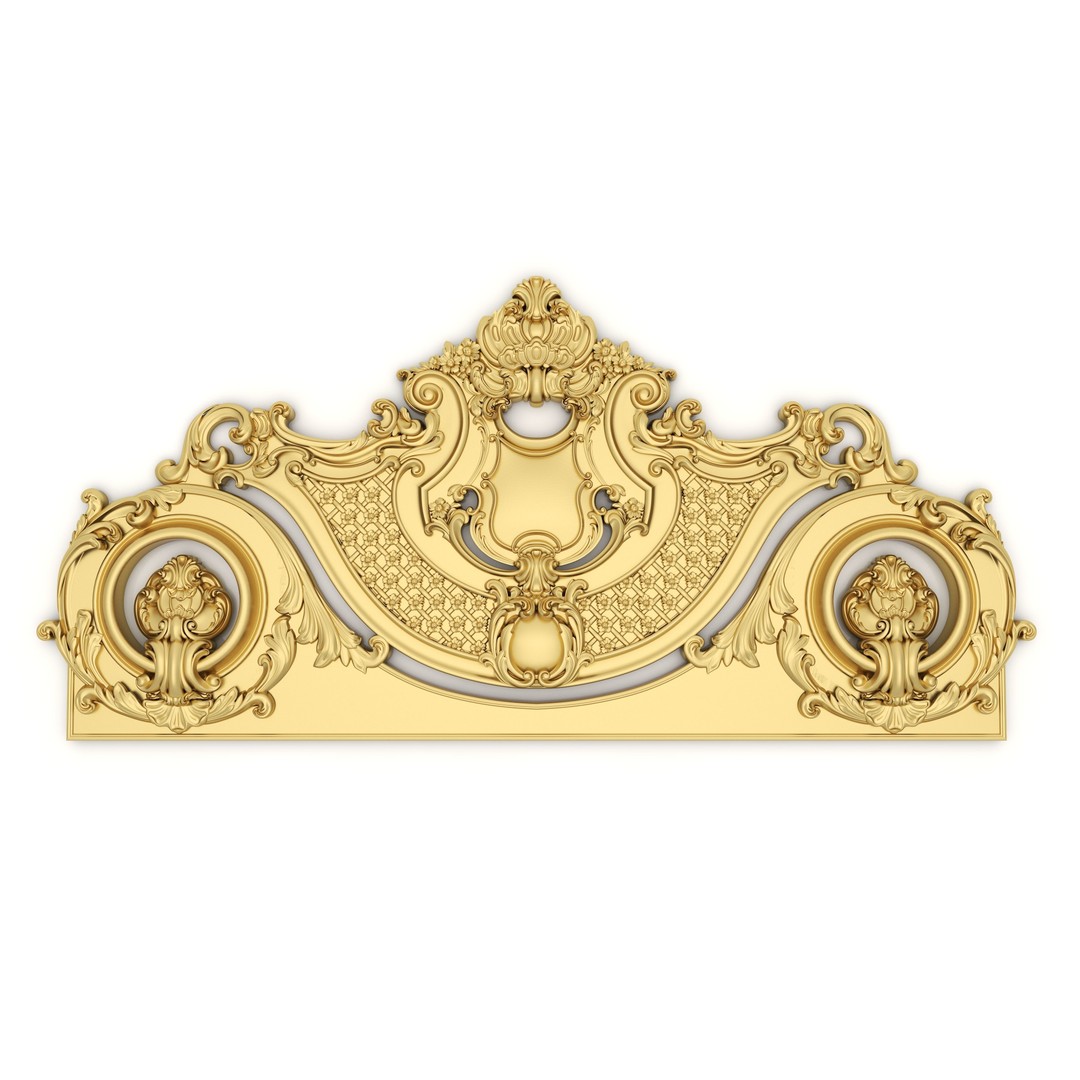 Ornamental Bed Frame 3D Model – Classic Design for CNC Production - View 7