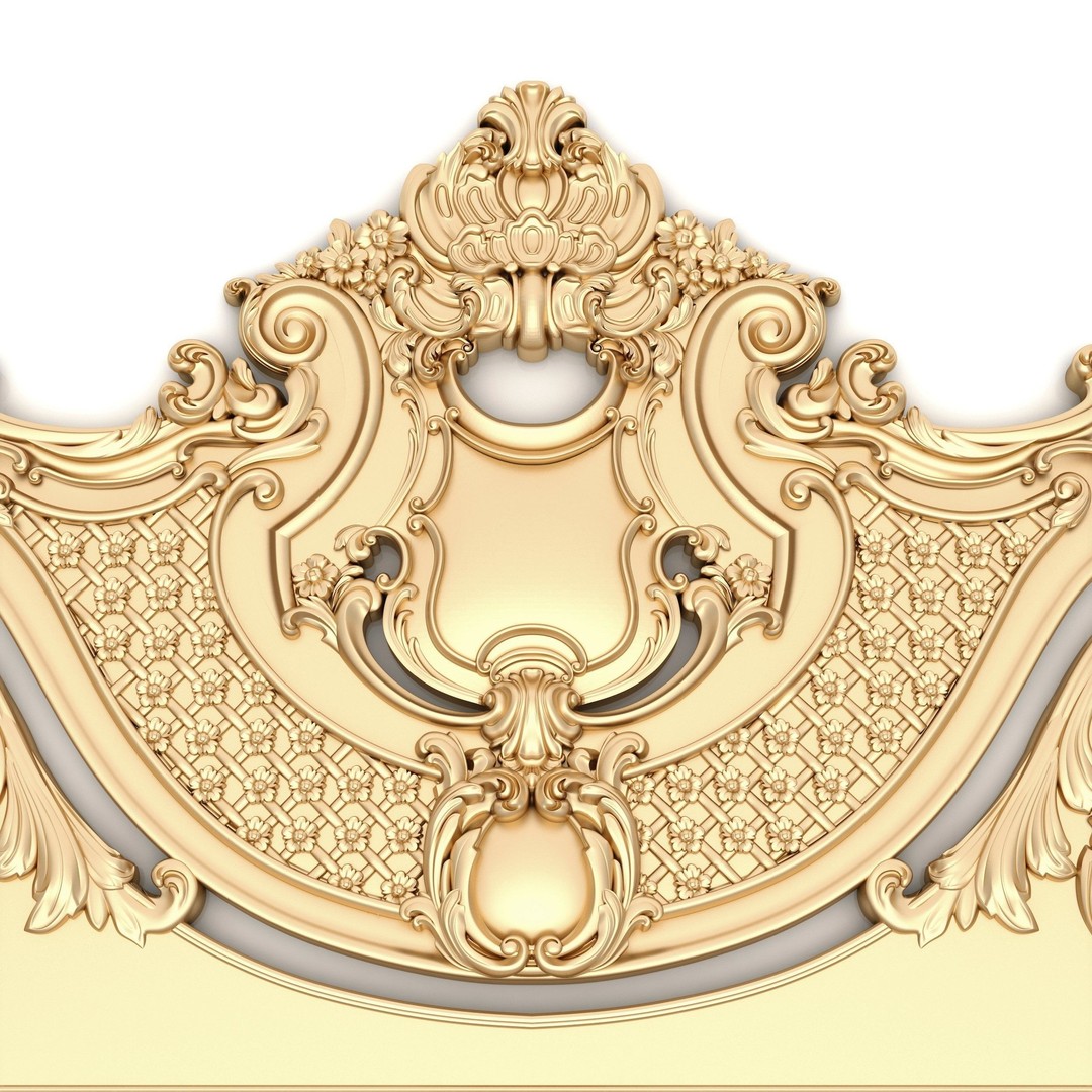 Ornamental Bed Frame 3D Model – Classic Design for CNC Production - View 9