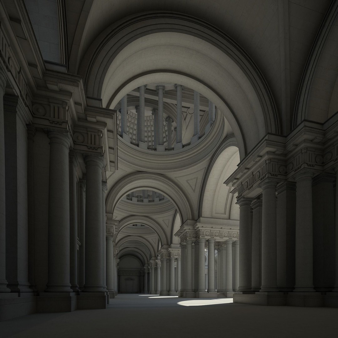 Ancient Temple Courtyard 3D Model – High Detail, V-Ray Ready - View 23
