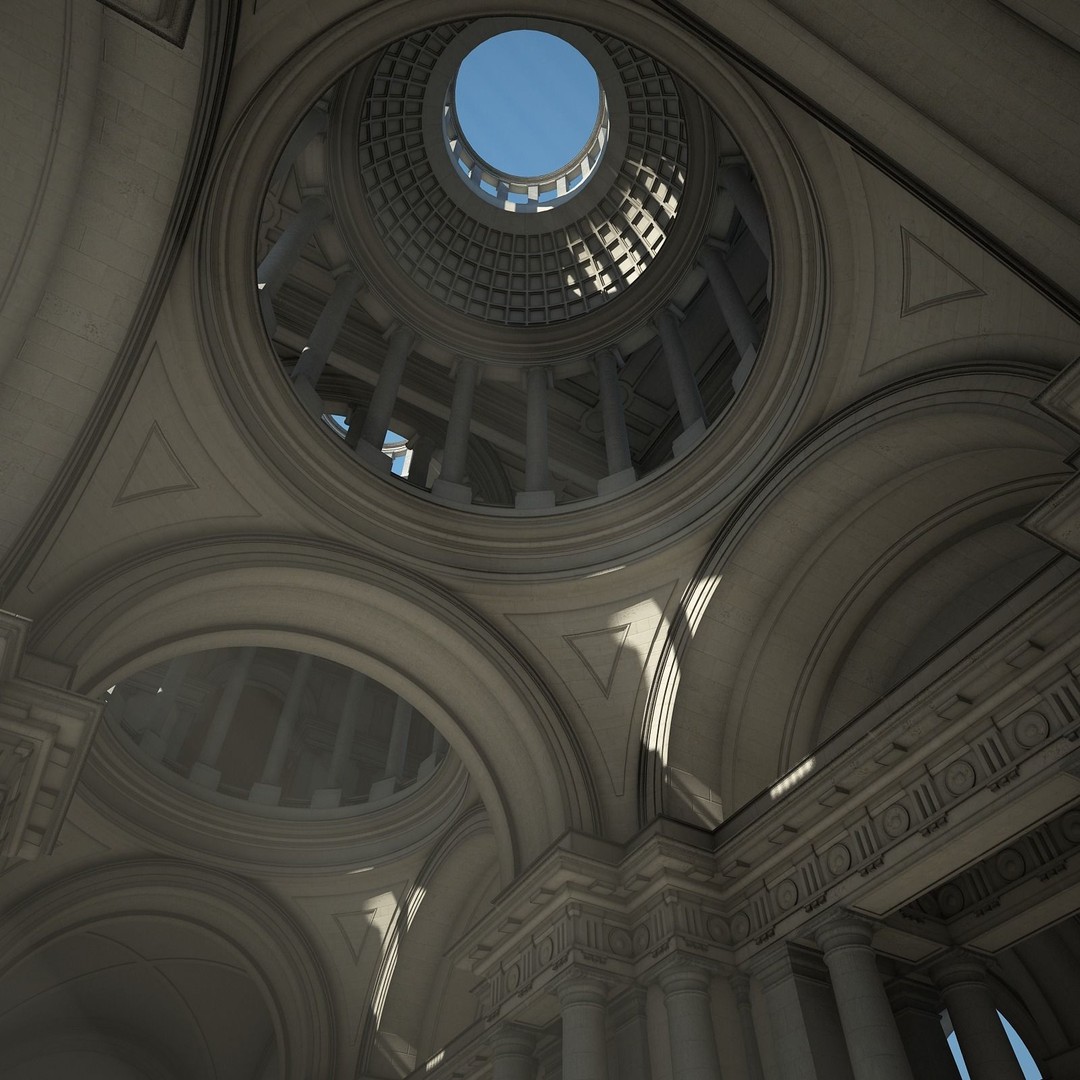 Ancient Temple Courtyard 3D Model – High Detail, V-Ray Ready - View 28