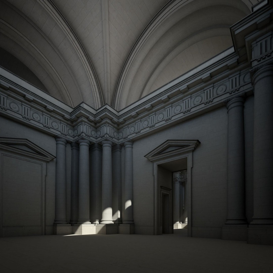 Ancient Temple Courtyard 3D Model – High Detail, V-Ray Ready - View 36