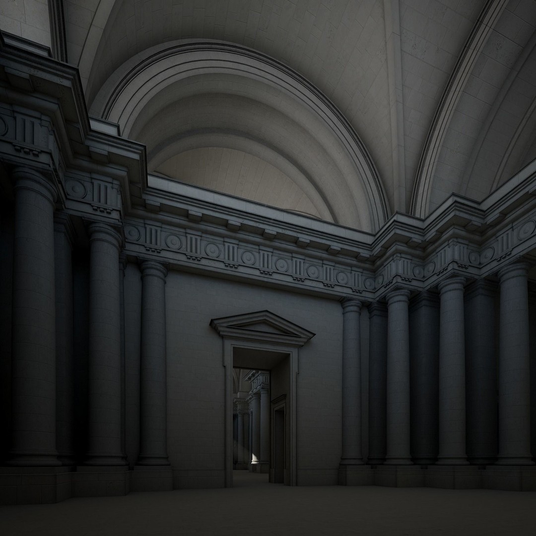 Ancient Temple Courtyard 3D Model – High Detail, V-Ray Ready - View 37