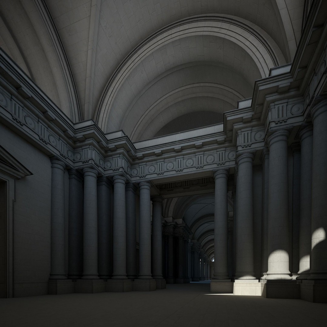 Ancient Temple Courtyard 3D Model – High Detail, V-Ray Ready - View 38
