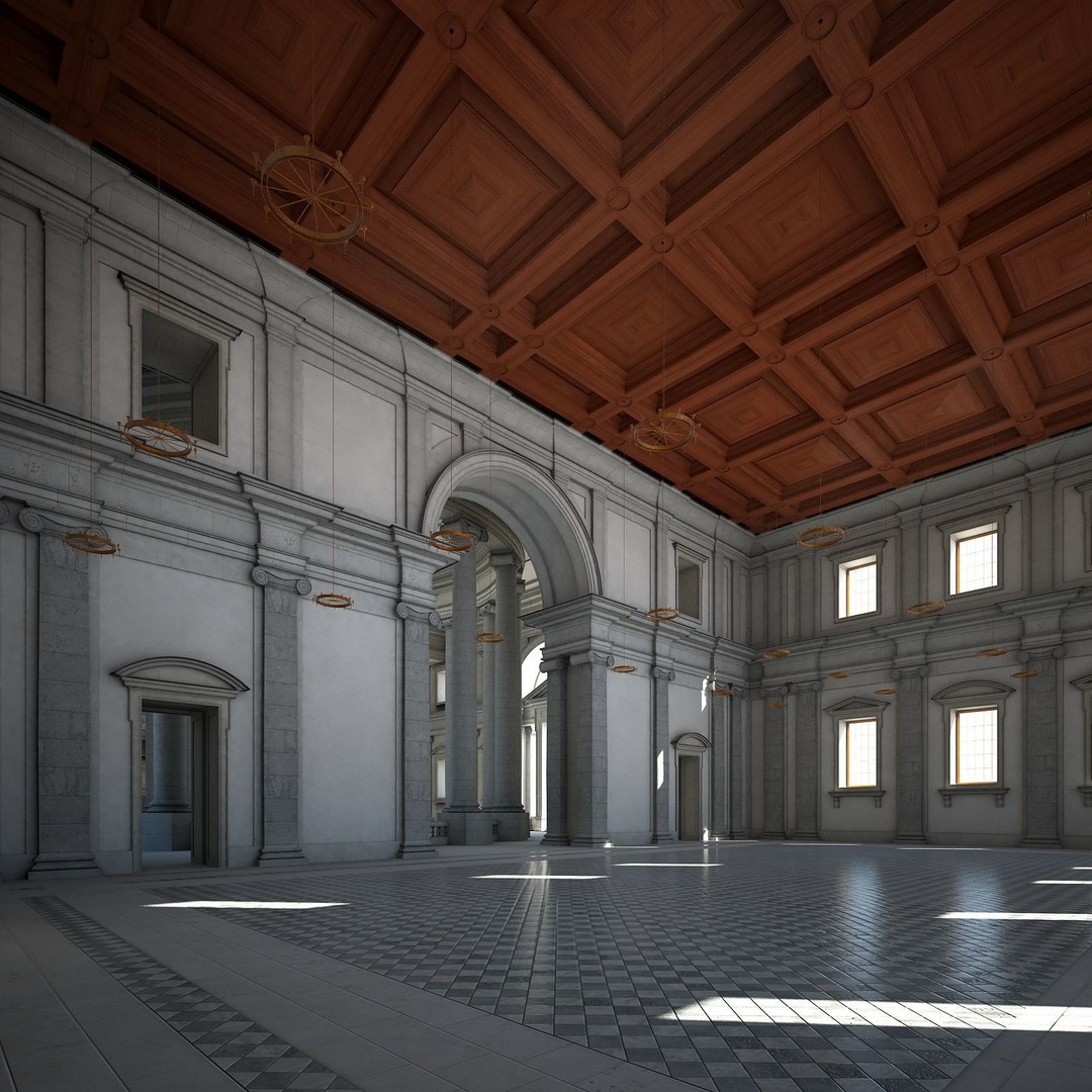 Ancient Temple Courtyard 3D Model – High Detail, V-Ray Ready - View 39