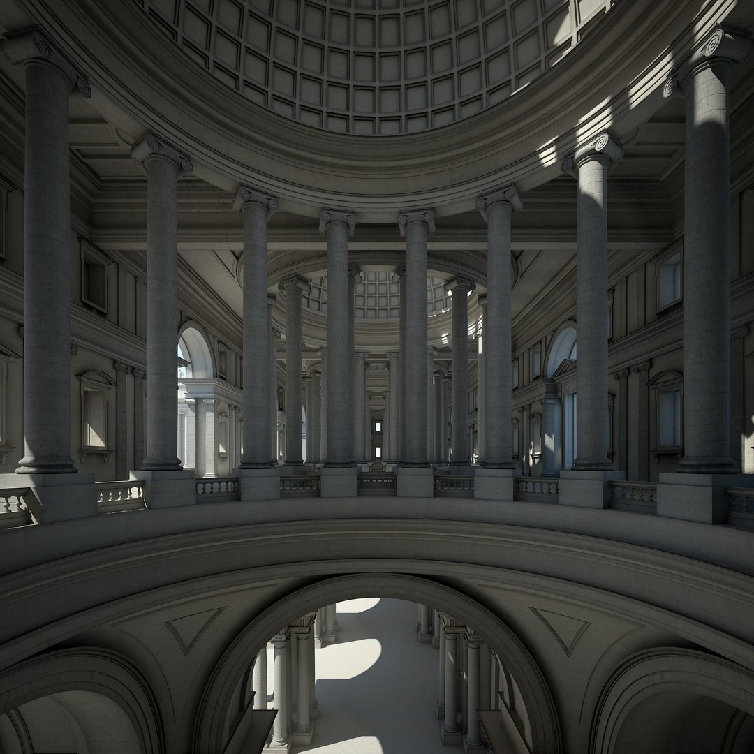 Ancient Temple Courtyard 3D Model – High Detail, V-Ray Ready - View 45