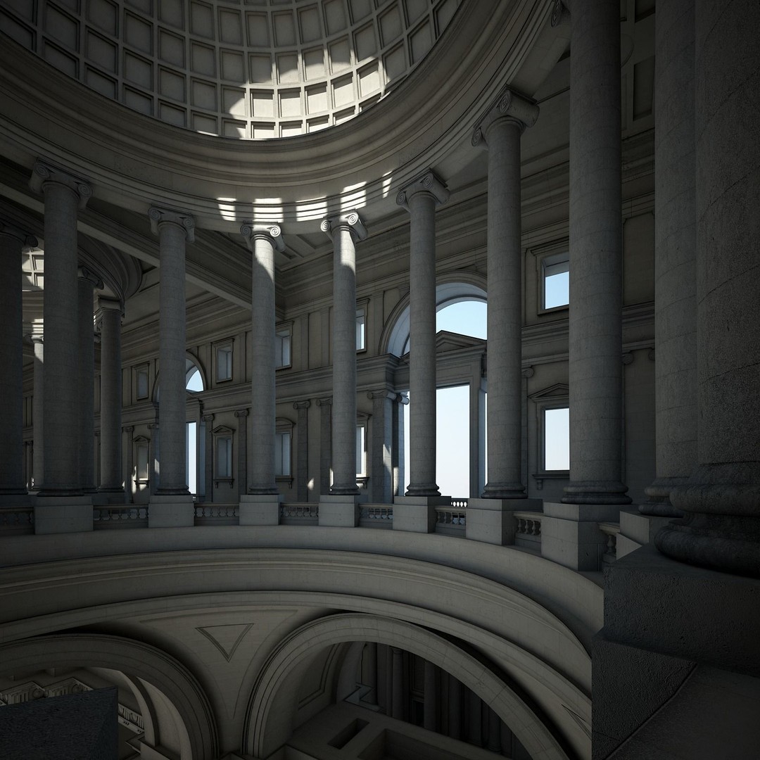 Ancient Temple Courtyard 3D Model – High Detail, V-Ray Ready - View 46